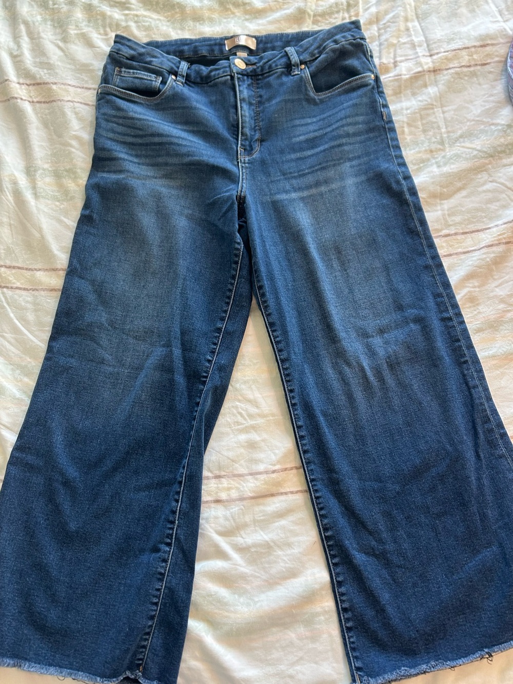 Kut from the Kloth Women’s Meg Fab AB Dark Blue Wide Leg Jeans 12